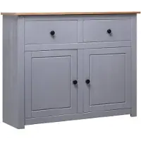vidaXL Dressoir Panama Range 93x40x80 cm massief grenenhout grijs