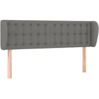 vidaXL Hoofdbord met randen 147x23x78/88 cm stof donkergrijs