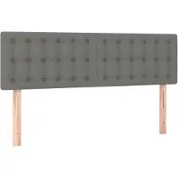 vidaXL Hoofdborden 144x5x78/88 cm stof donkergrijs