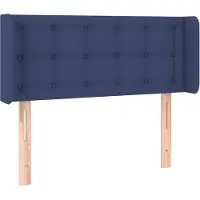 vidaXL Hoofdbord met randen 93x16x78/88 cm stof blauw