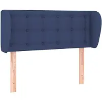 vidaXL Hoofdbord met randen 103x23x78/88 cm stof blauw