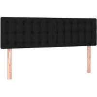 vidaXL Hoofdborden 144x5x78/88 cm stof zwart