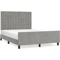 vidaXL Bedframe zonder matras 140x190 cm fluweel lichtgrijs