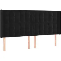 vidaXL Hoofdbord met randen 163x16x118/128 cm fluweel zwart
