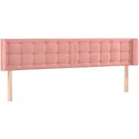 vidaXL Hoofdbord met randen 183x16x78/88 cm fluweel roze