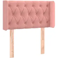 vidaXL Hoofdbord met randen 83x16x78/88 cm fluweel roze