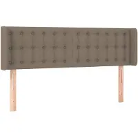 vidaXL Hoofdbord met randen 147x16x78/88 cm stof taupe