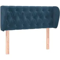 vidaXL Hoofdbord met randen 93x23x78/88 cm fluweel donkerblauw