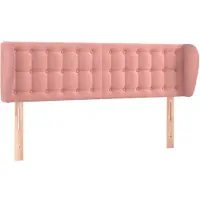 vidaXL Hoofdbord met randen 147x23x78/88 cm fluweel roze