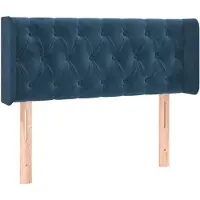 vidaXL Hoofdbord met randen 93x16x78/88 cm fluweel donkerblauw