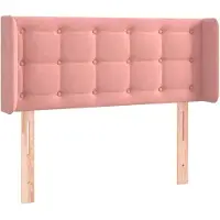 vidaXL Hoofdbord met randen 103x16x78/88 cm fluweel roze
