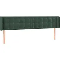vidaXL Hoofdbord met randen 183x16x78/88 cm fluweel donkergroen