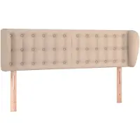 vidaXL Hoofdbord met randen 147x23x78/88 cm kunstleer cappuccinokleur