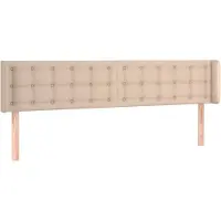 vidaXL Hoofdbord met randen 163x16x78/88 cm kunstleer cappuccinokleur