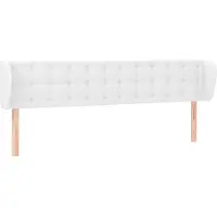 vidaXL Hoofdbord met randen 163x23x78/88 cm kunstleer wit
