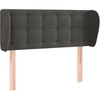 vidaXL Hoofdbord met randen 83x23x78/88 cm fluweel donkergrijs