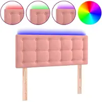 vidaXL Hoofdbord LED 80x5x78/88 cm fluweel roze