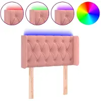 vidaXL Hoofdbord LED 83x16x78/88 cm fluweel roze