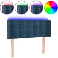 vidaXL Hoofdbord LED 93x16x78/88 cm fluweel blauw