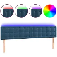 vidaXL Hoofdbord LED 160x5x78/88 cm fluweel donkerblauw