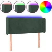 vidaXL Hoofdbord LED 83x16x78/88 cm fluweel donkergroen