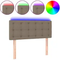 vidaXL Hoofdbord LED 90x5x78/88 cm stof taupe