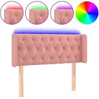 vidaXL Hoofdbord LED 103x16x78/88 cm fluweel roze