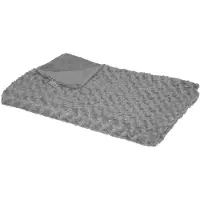 Atmosphera Sprei/deken/plaid - donkergrijs - polyester - 120 x 160 cm - geknoopt motief - Plaids