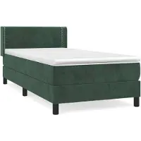 vidaXL Boxspring met matras fluweel donkergroen 80x200 cm