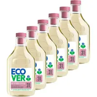 Ecover 6x Vloeibaar Wasmiddel Wol & Fijn Was - Waterlelie & Groene Meloen 31 Wasbeurten 1,43 Liter