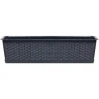 Prosperplast Ratolla plantenbak/bloembak - antraciet - 12L - 70 x 17 x 15 cm - Met opvangschotel - Plantenbakken
