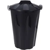 B2X Storage Solutions wasmand met deksel - 40 liter - zwart - kunststof - Wasmanden