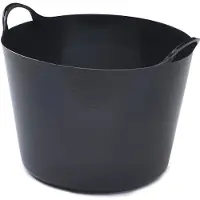 Whitefurze Flexibele emmer - 39 liter - Kunststof - Zwart - 43 x 49 x 37 cm - Wasmanden