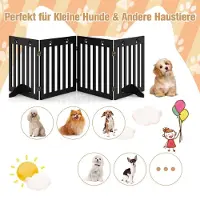 Costway Afsluitraster voor honden, houten veiligheidshek, inklapbaar, trapgat met een hoogte van 60 cm, flexibel afscheiding voor honden, deurbeveiligingshek
