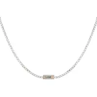 Yehwang Bullet Bead Love - Necklace - Silver - Stainless Steel - Ketting -Zilver-