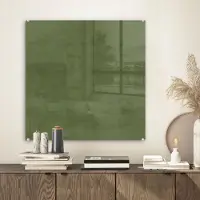 MuchoWow Glasschilderij 50x50 cm - Schilderij acrylglas - Leer - Groen - Dieren - Foto op glas - Schilderijen