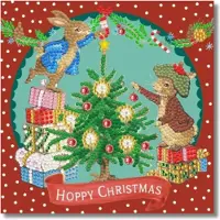 Crystal Art Crystal Card Kit  Peter Rabbit Hoppy Christmas (18x18cm/partial).