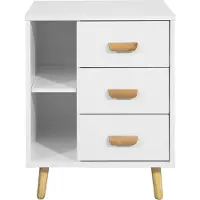 SoBuy FBT95-W Bijzettafel met 3 lades en planken