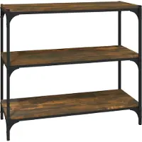 vidaXL Boekenkast 80x33x70,5 cm hout en staal gerookt eikenkleur