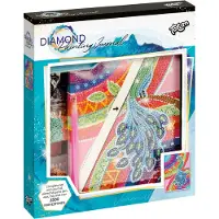 Totum notitieboek pauw diamond painting dagboek schrijfboek | harde kaft knutselen creatief en hobby - speelgoed meisjes vanaf 6 jaar