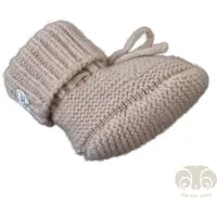 Norton Clipper wollen baby slofjes beige Jongens/Meisjes Merinowol Effen - maat 0-6 mnd