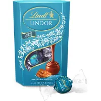 Lindt LINDOR Karamel Zeezout chocolade bonbons 200 gram - 16 zacht smeltende chocolade bonbons - Vaderdag Cadeau