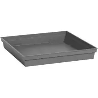 Eda Bloempot kunststof onderschaal Toscane antraciet grijs vierkant L27 x B27 x H4 cm - Plantenpotten