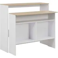 vidaXL Bartafel met 2 tafelbladen 130x40x120 cm wit en eikenkleurig