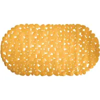 MSV Douche/bad anti-slip mat - badkamer - pvc - saffraan geel - 39 x 99 cm - Badmatjes