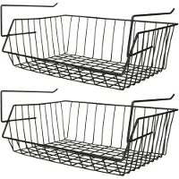 Spirella MSV Kastmandje - 4x - opberg/hang mandjes - rvs - zwart - 40 x 27 x 17 cm - Opbergmanden