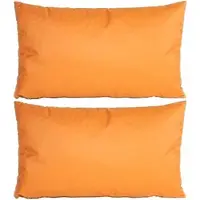 Anna's Collection buitenkussens - 2x - oker geel - 30 x 50 cm - tuinstoelkussens
