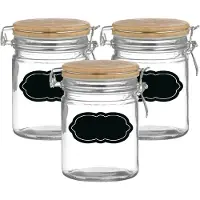 Urban Living Weckpot/inmaakpot - 4x - 700 ml - glas - met beugelsluiting - incl. etiketten - Weckpotten