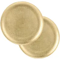 Excellent houseware diner onderborden - 2x - rond - goud - D33 cm - Onderborden