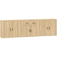 vidaXL Dressoirs 3 st bewerkt hout sonoma eiken